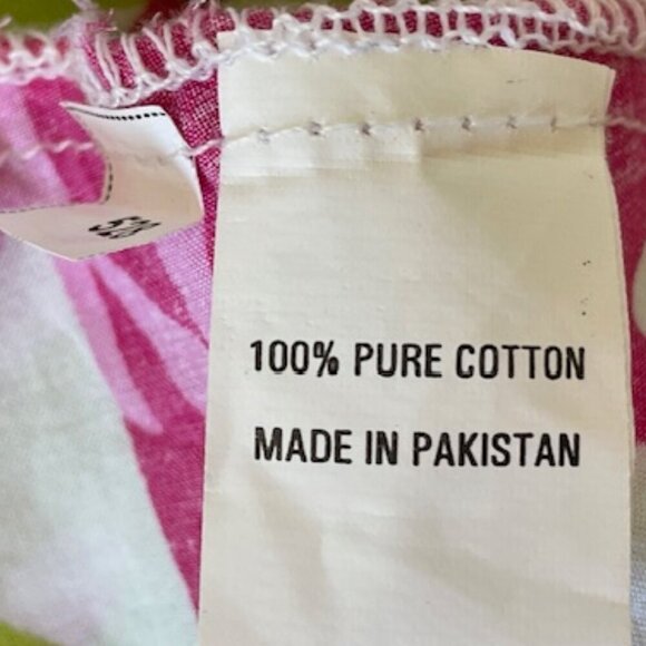 BARBARA GERWIT Cotton Tunic Top Pink Green Floral Print L - Picture 10 of 16